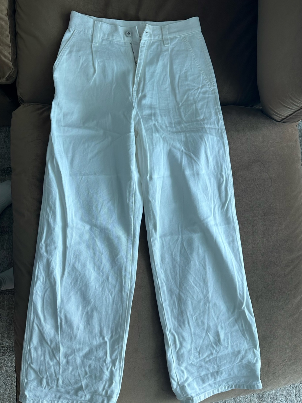 Massimo Dutti White Denim Trousers
